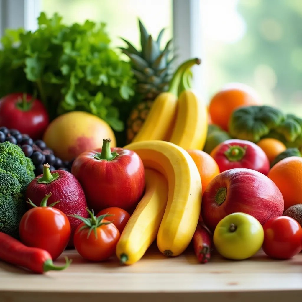 Assortiment de fruits et légumes frais